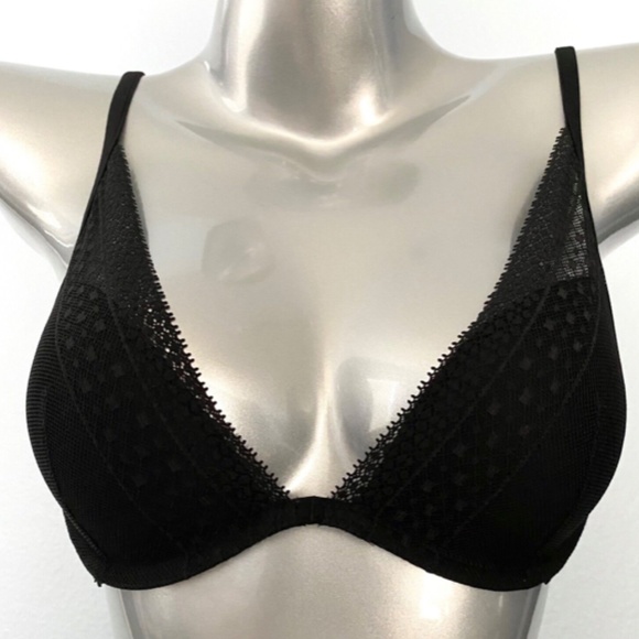 Victoria's Secret Other - Victorias Secret Nwt Incredible by VS Lightly Lined Lace Plunge Black Bra